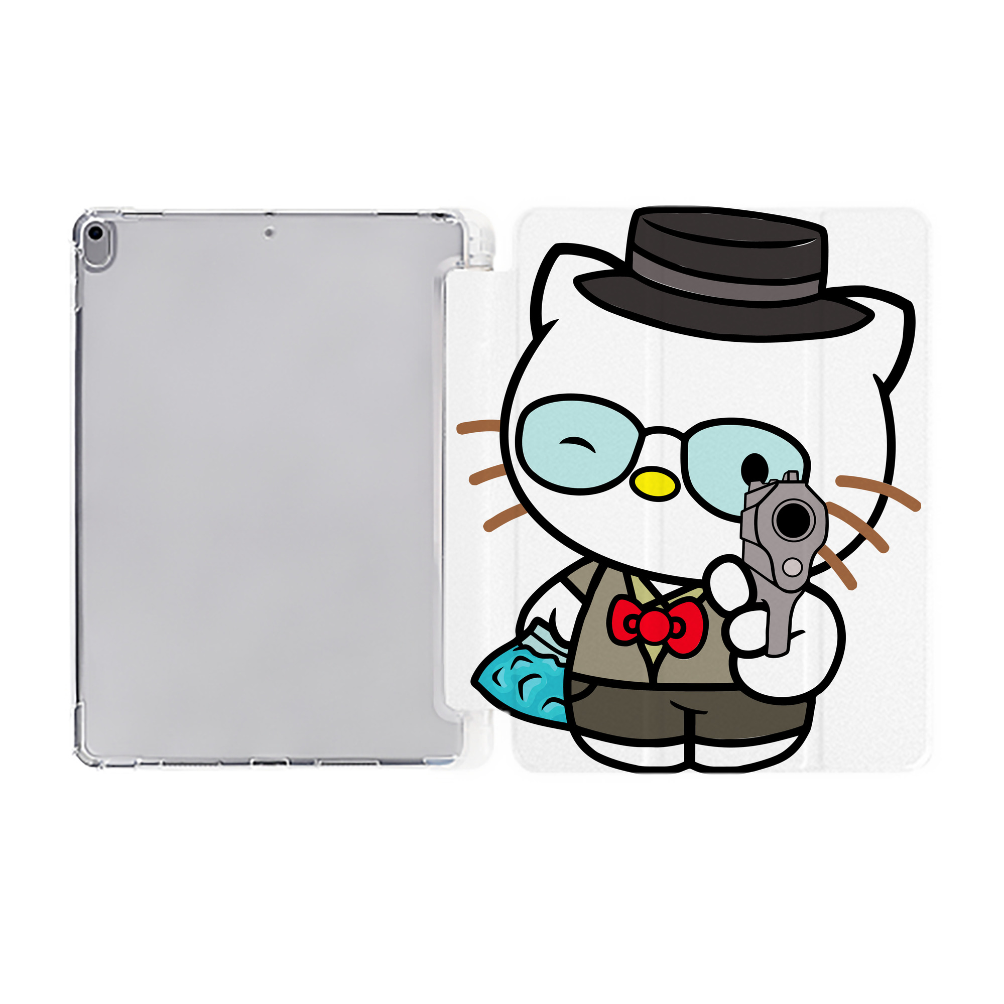 （画像用） Hello Kitty ハローキティ IPad ケース ペン収納付き 三つ折りスタンド PUレザー×シリコン 対応機種9.5/10.5/10.9インチ